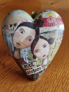 Demdaco Art ❤️ Hearts Soul Sisters Heart Shaped Keepsake by Kelly Rae Roberts